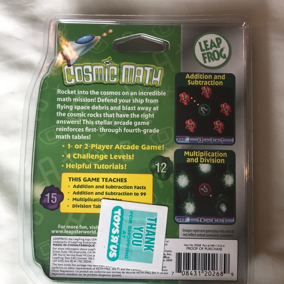 New Leapster Games - Word Chasers and Cosmic Math - Picture 3 of 5